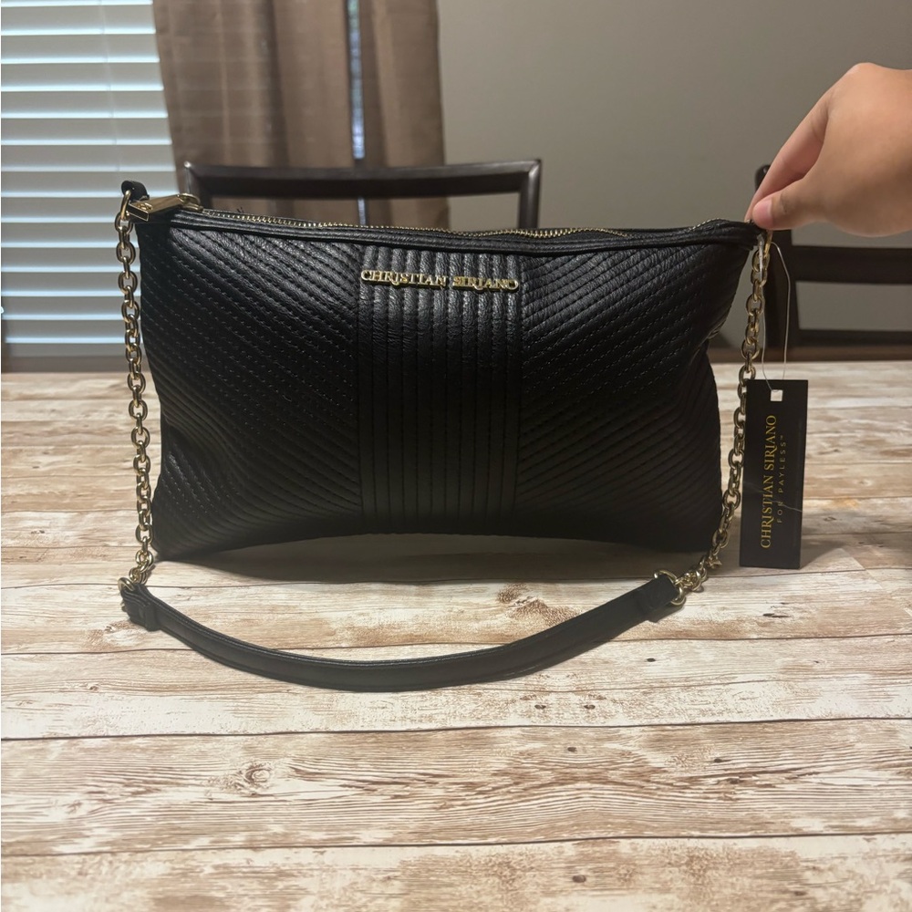 Christian Siriano Black Quilted Shoulder Bag